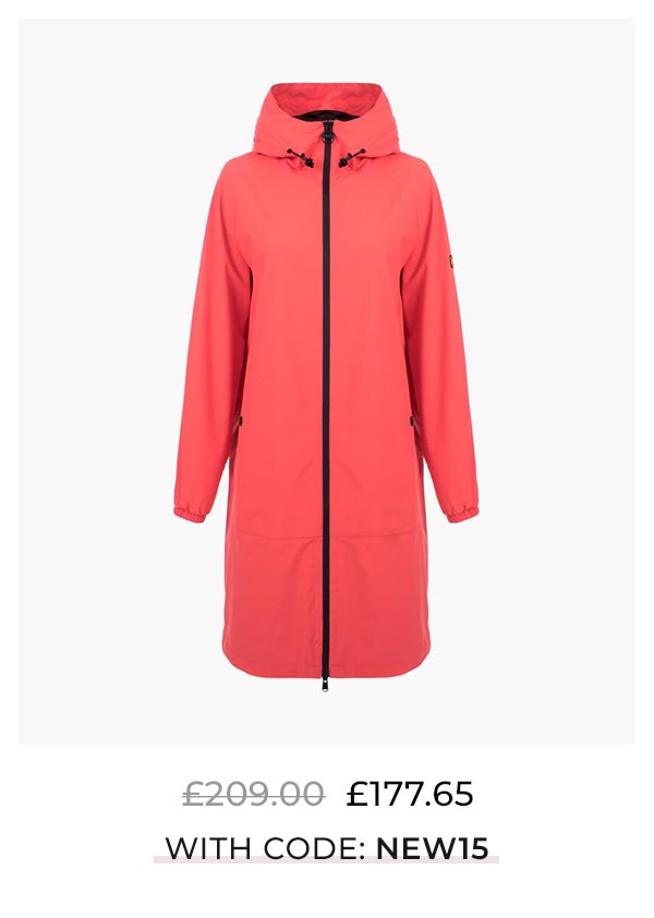 Autodrome waterproof coat in cayenne